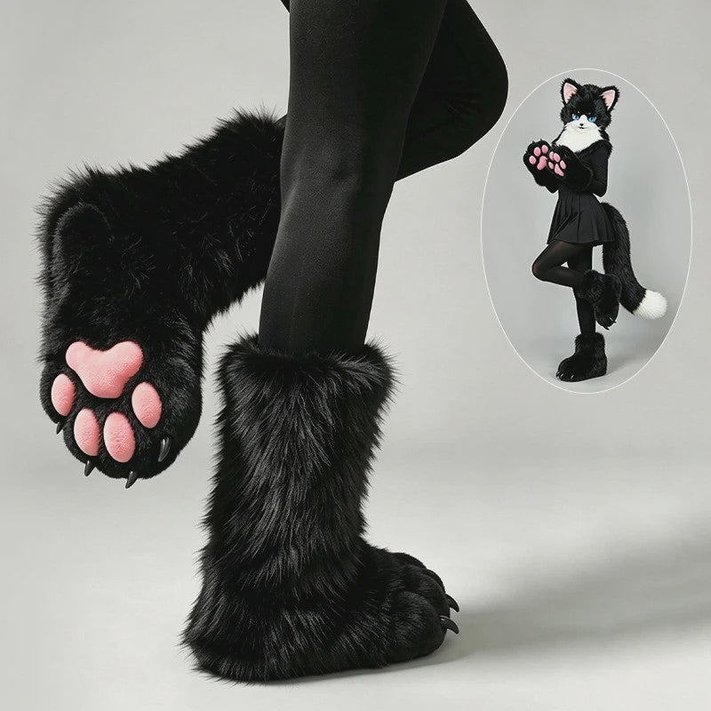 Pluche Poot Laarsjes - Cosplay & Fursuit Kattenpoot Schoenen