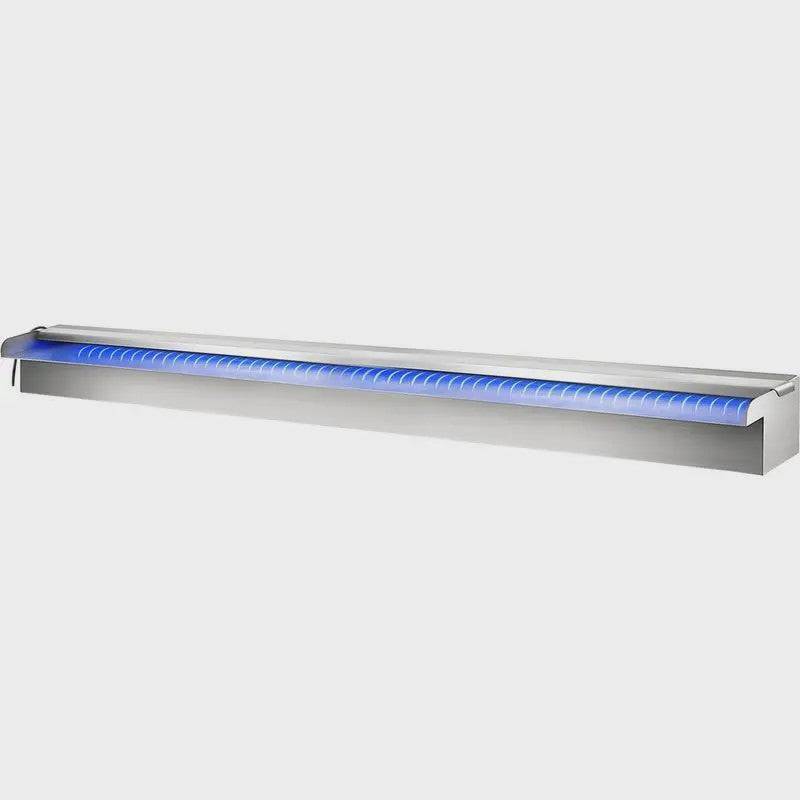 RVS Zwembad Waterval Overloopput met Kleurrijke LED Strip - 120 cm