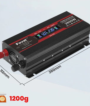 Krachtige 1500W-3000W Auto Omvormer (DC12V/24V naar AC230V) met LCD, USB & EU-stopcontact