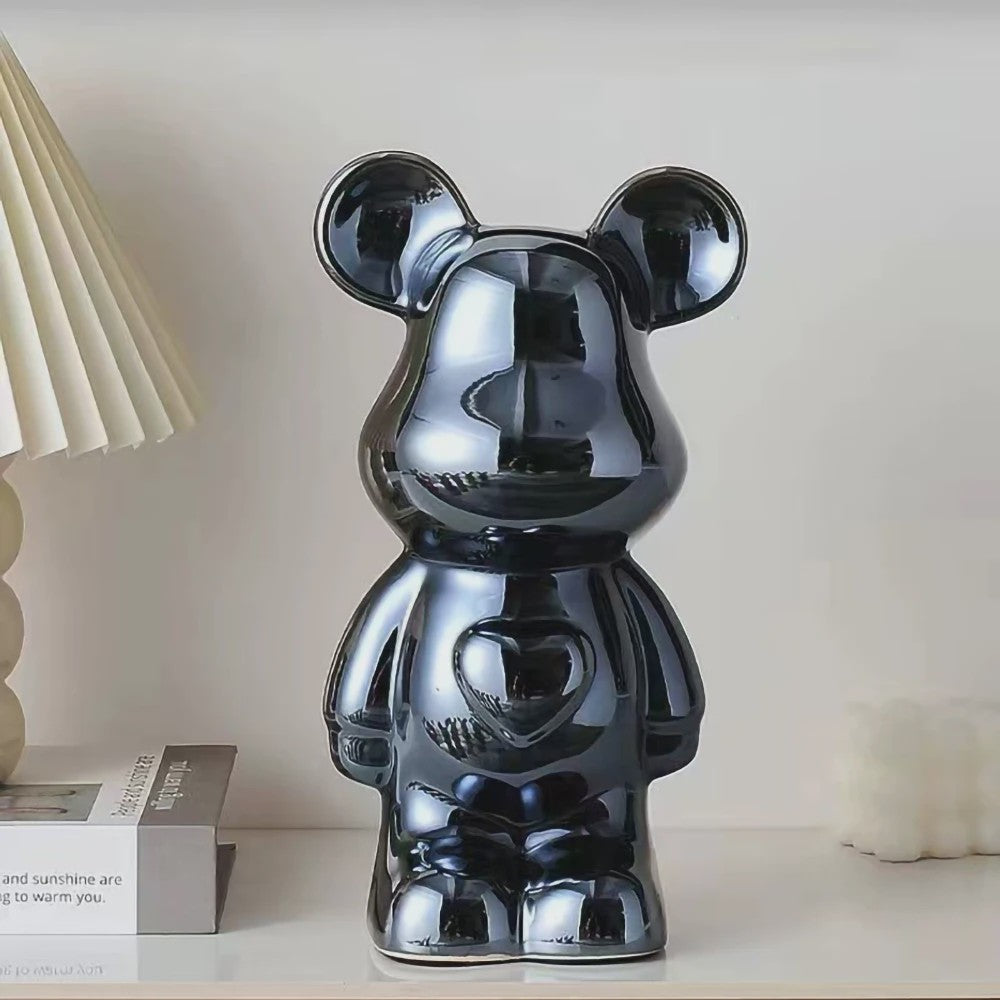 Keramische Bear Brick Beeldjes - Teddy Beer Decoratie voor Huis & Kamer (18/28 cm)