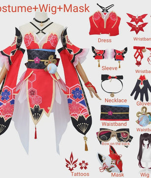 Honkai Star Rail Sparkle Cosplay Kostuum Set - Compleet met Pruik & Masker voor Dames