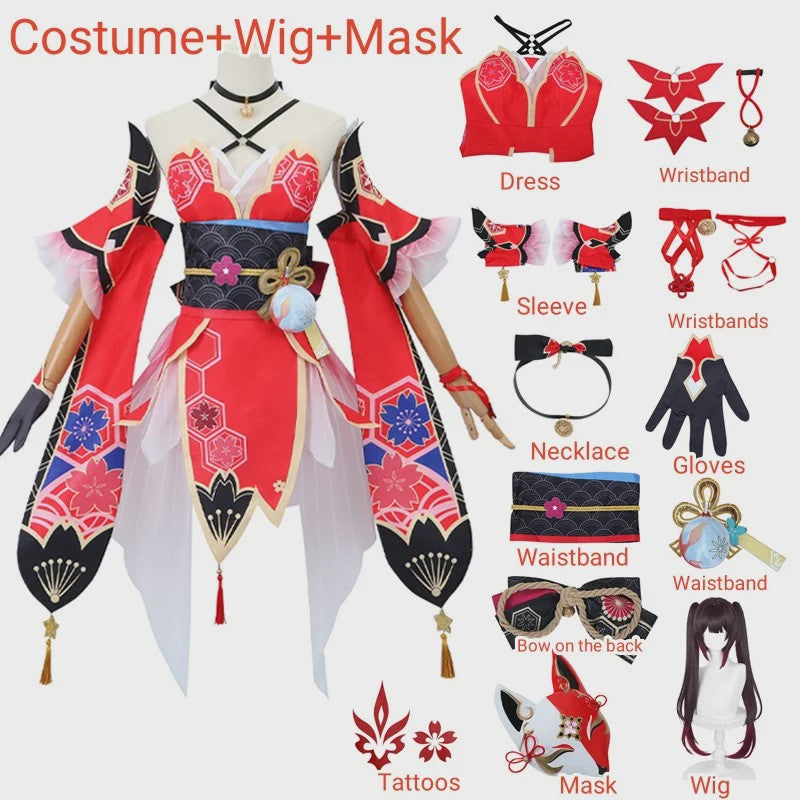 Honkai Star Rail Sparkle Cosplay Kostuum Set - Compleet met Pruik & Masker voor Dames