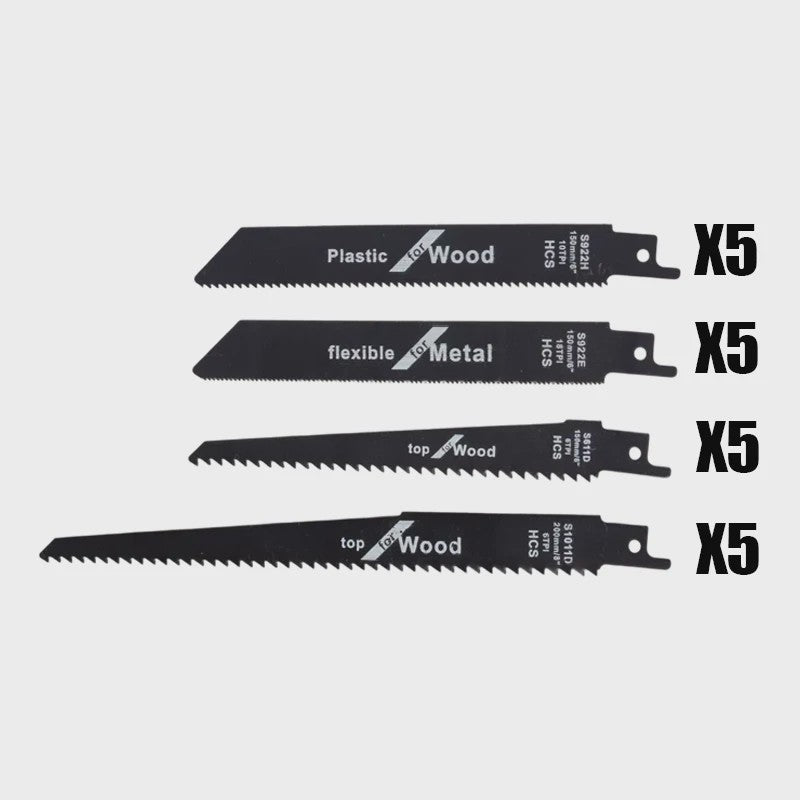 Reciprozaagbladen Set (5/10 Stuks) HCS - Voor Hout, Metaal & PVC - 15/20cm