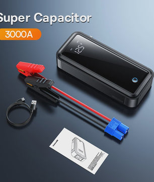 Baseus Super Capacitor Jump Starter 3000A - Direct Start, Batterijloos & Veilig