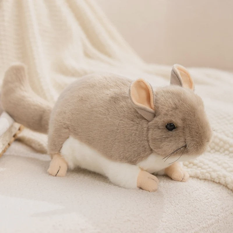 Levensechte Chinchilla Pluche Knuffel - Zachte Dierenpop als Kindermaatje