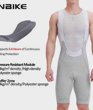 INBIKE Heren Fietsbroek met Bretels - Hoge Taille, Ademend & Met Zakken