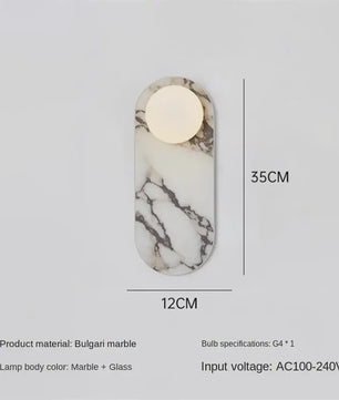 Luxe Marmeren Wandlamp met LED en Natuursteen - Sfeervolle Verlichting voor Woonkamer, Hal of Slaapkamer