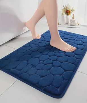 Antislip Badmat met 3D Steen Design - Absorberend & Sneldrogend
