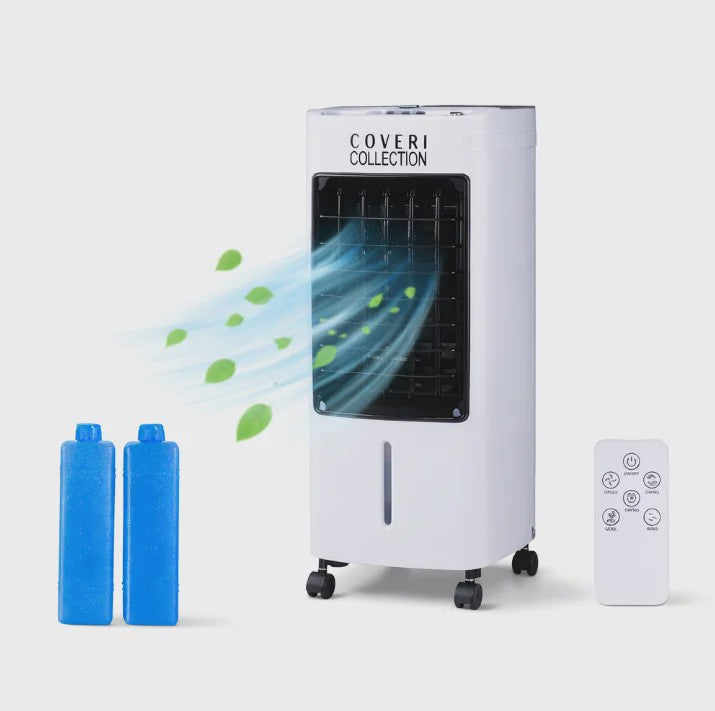Draagbare Water Air Cooler met 4L Tank, 65W, 3 Snelheden & Afstandsbediening