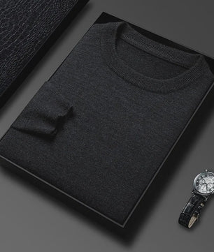 Heren Gebreide Trui met Diamantpatroon - Casual Ronde Hals, Lange Mouwen