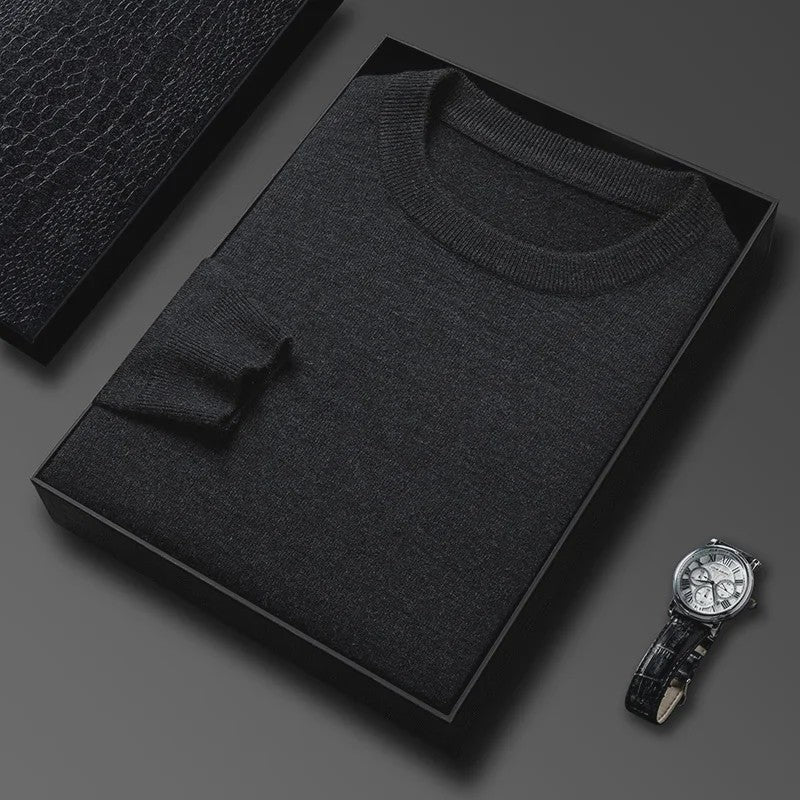 Heren Gebreide Trui met Diamantpatroon - Casual Ronde Hals, Lange Mouwen