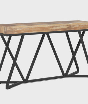 Tribesigns Console Tafel 140 cm - Houten Entree Tafel met Unieke Metalen Basis
