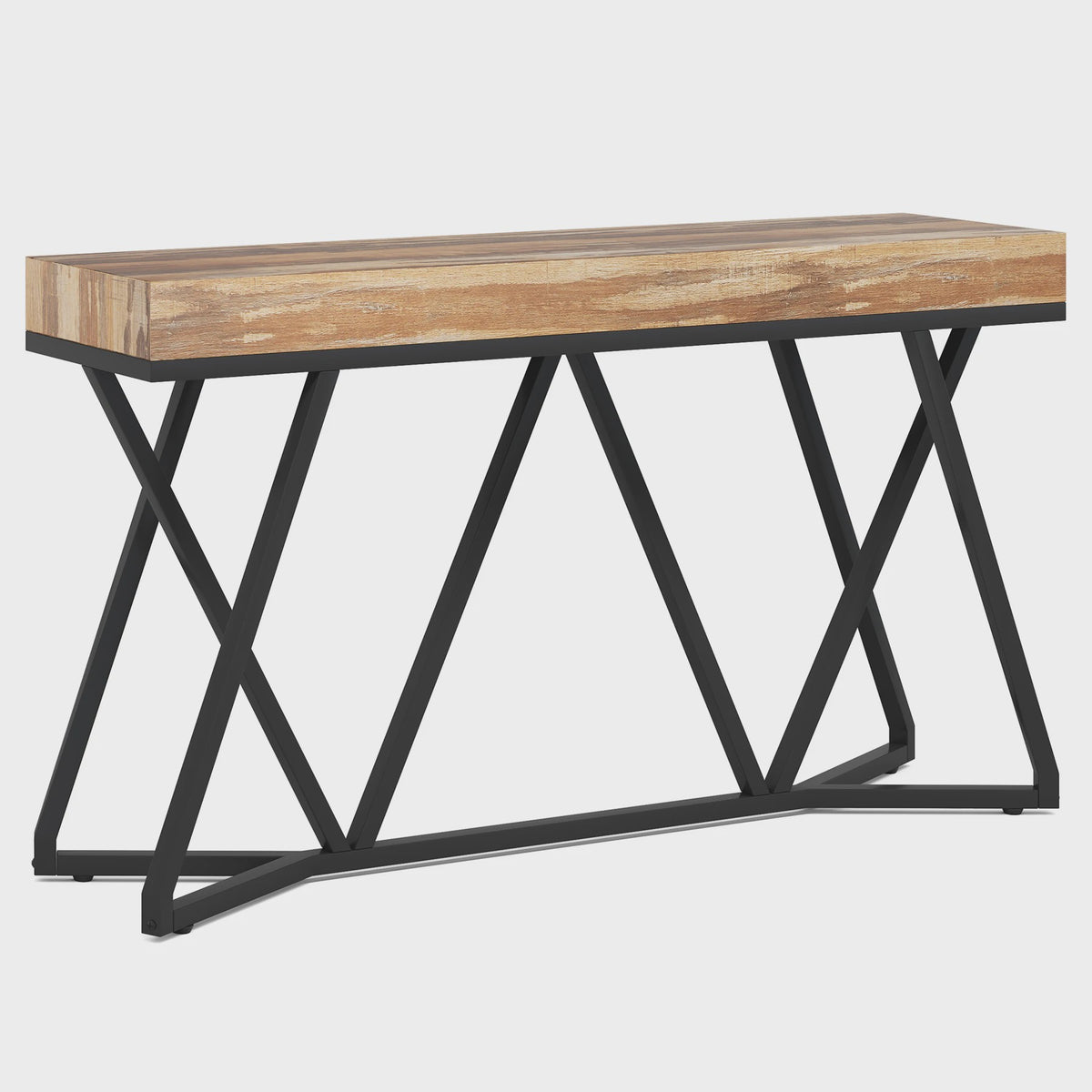 Tribesigns Console Tafel 140 cm - Houten Entree Tafel met Unieke Metalen Basis