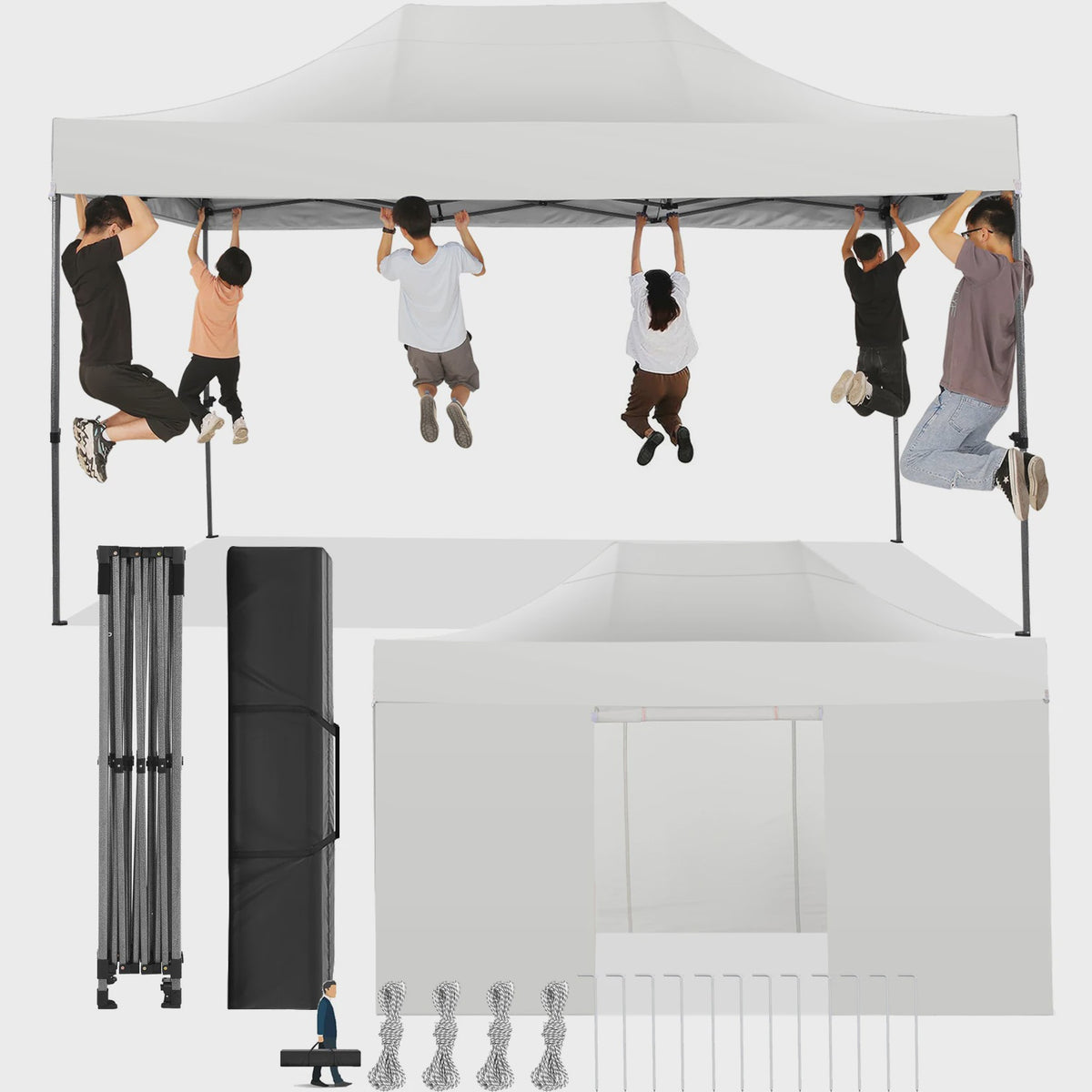 3x4.5m Pop-Up Partytent met 4 Zijpanelen - Waterdicht & UV-beschermend