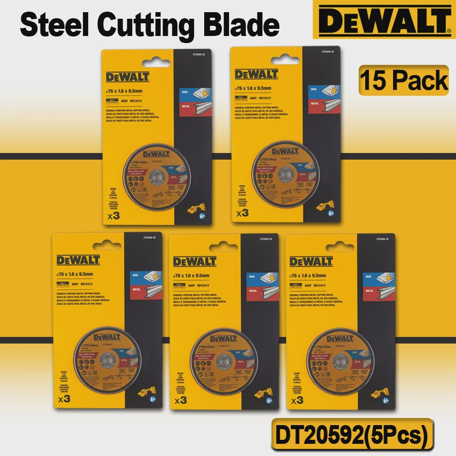 DEWALT 76mm INOX Metaal Zaagschijf - 3 Stuks (DT20592-QZ) - Voor Multimateriaal