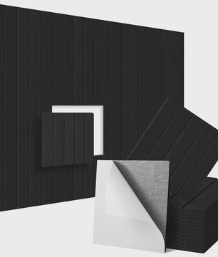 12x Akoestische Panelen 30x30cm - Geluidsabsorberend, Zelfklevend, Verticale Strepen