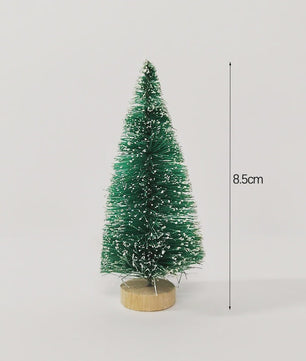 Set van 5 of 8 Mini Kerstboompjes - Tafeldecoratie met Houten Voet