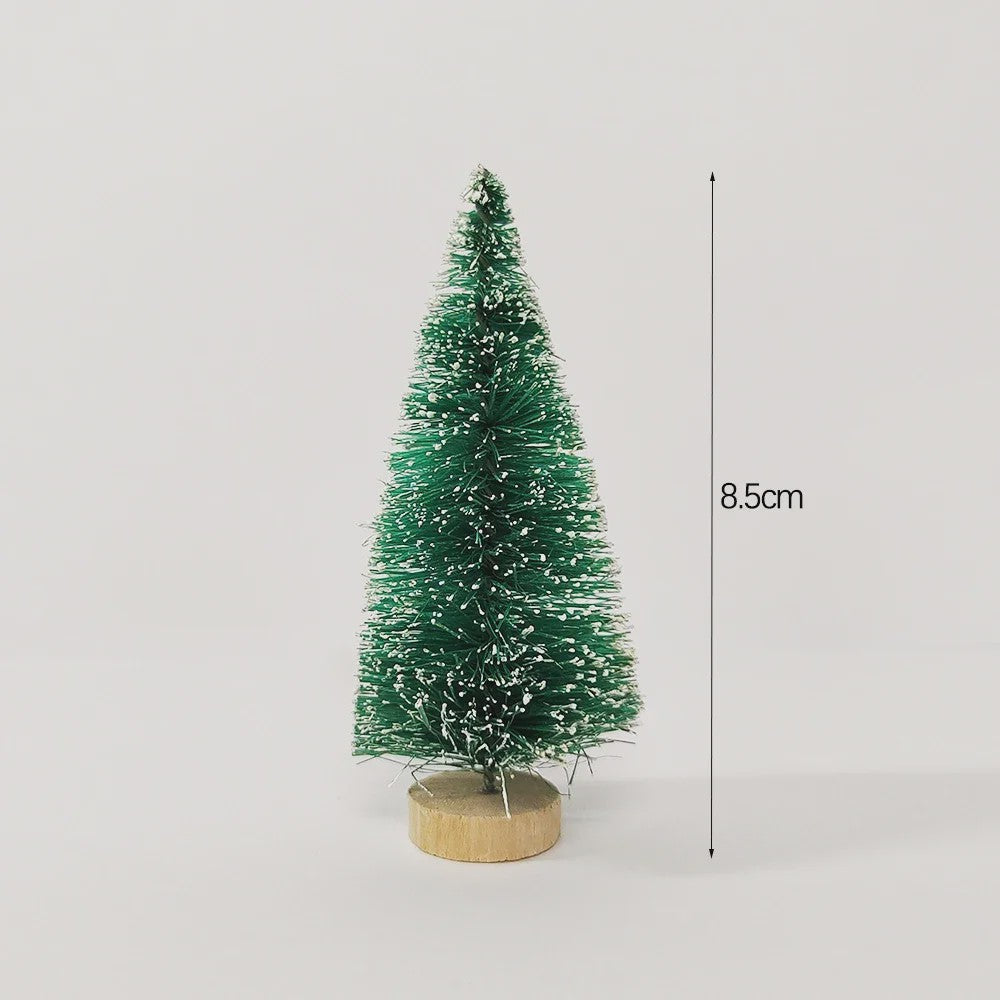 Set van 5 of 8 Mini Kerstboompjes - Tafeldecoratie met Houten Voet