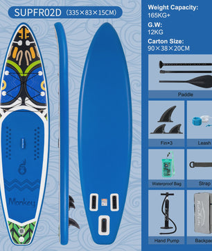Opblaasbaar Stand Up Paddle Board (SUP) 335cm - Compleet met Peddel & Accessoires