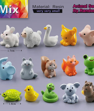 Set van 10 Miniatuur Dierenfiguren: Tuin, Sprookjes & Decoratie