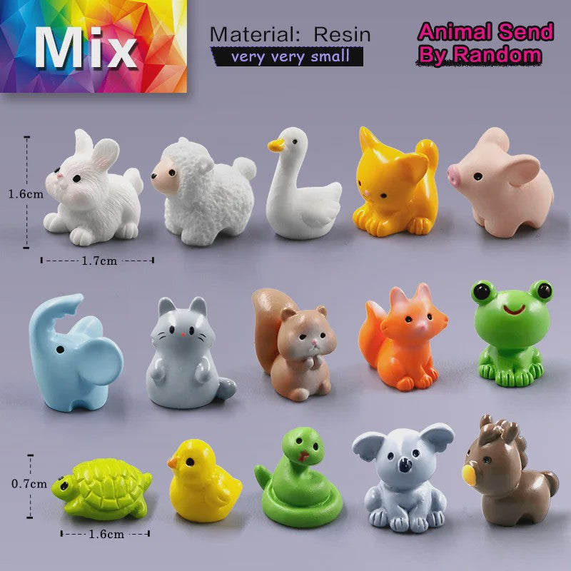 Set van 10 Miniatuur Dierenfiguren: Tuin, Sprookjes & Decoratie