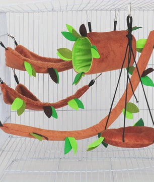 5-delige Pluche Hamster Hangmat & Swing Set voor Kleine Huisdieren