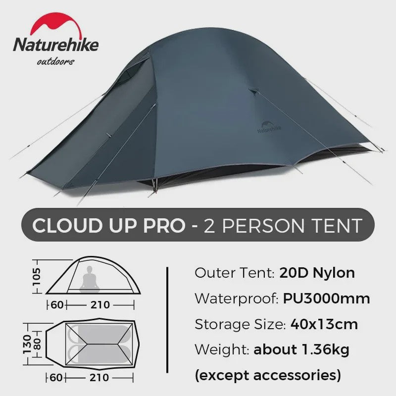 Naturehike Cloud Up Pro Tent 2 Persoons - Ultralicht, Waterdicht & Compact