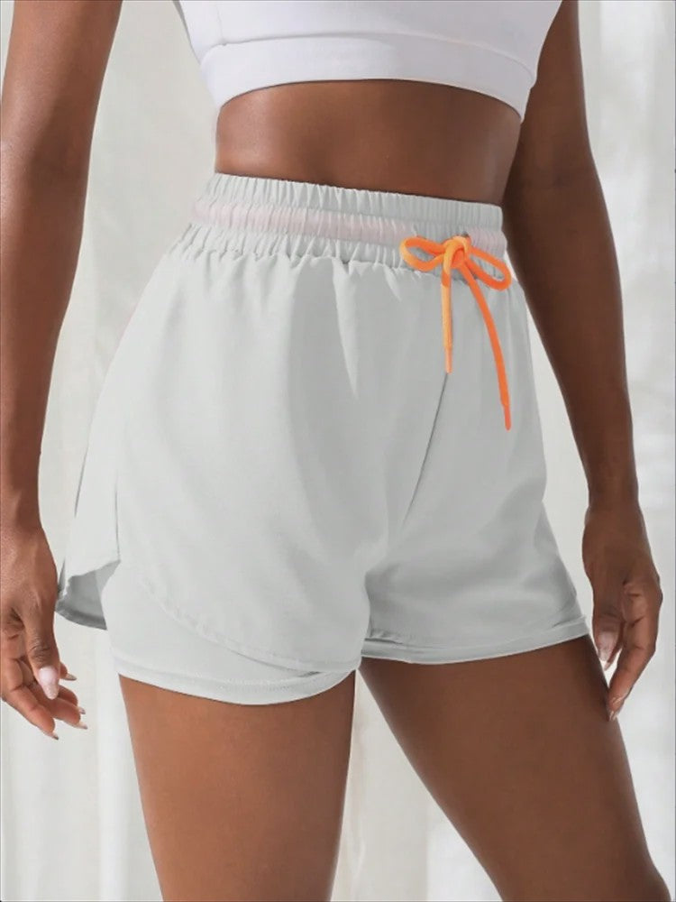 Dames High Waist Yoga Shorts met Ingebouwde Legging - Comfort & Stijl voor Sport