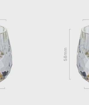 Luxe Kristallen Borrelglaasje met Dubbele Bodem en Gouden Folie - Perfect Cadeau