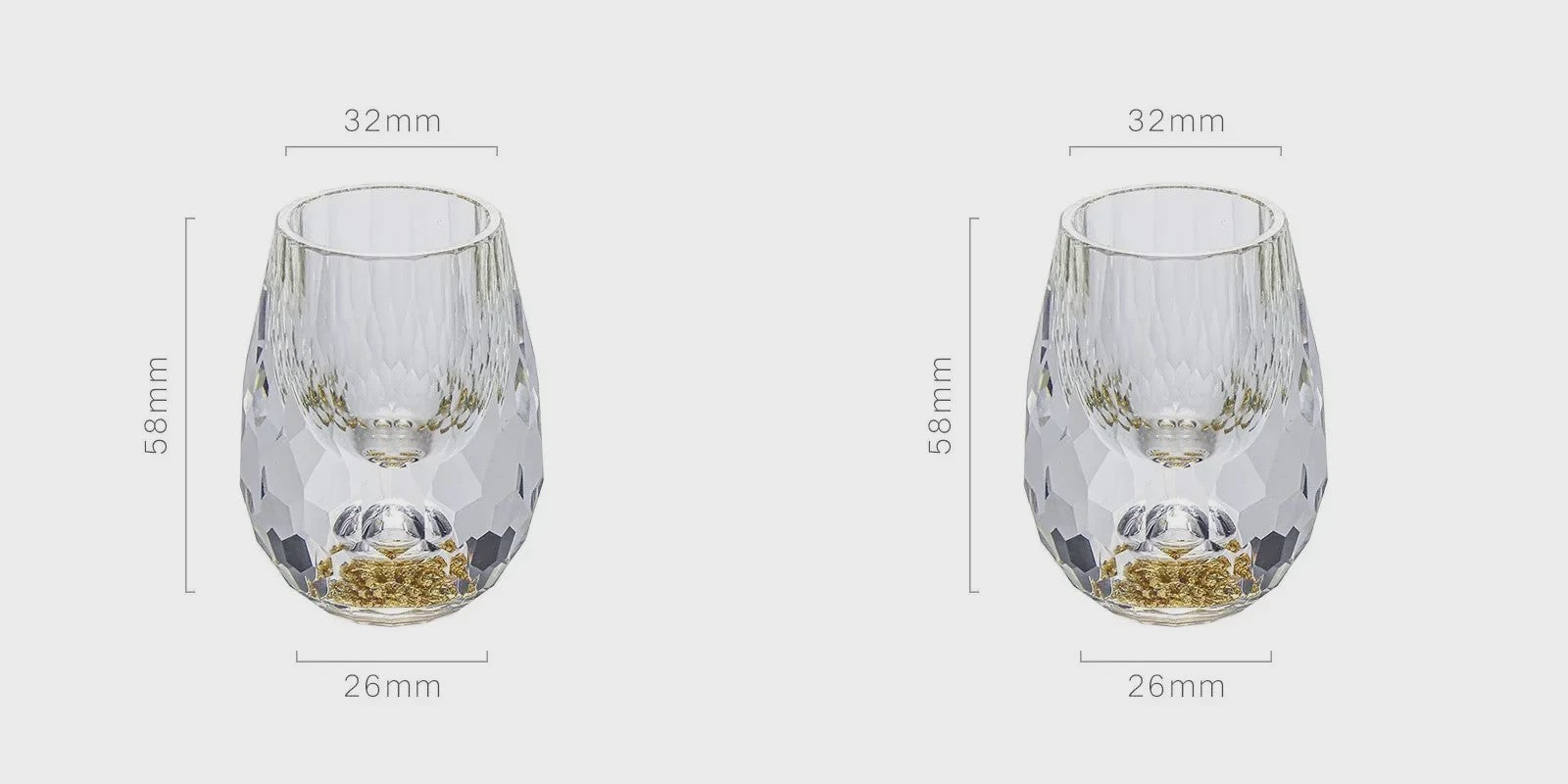 Luxe Kristallen Borrelglaasje met Dubbele Bodem en Gouden Folie - Perfect Cadeau