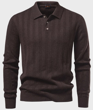 Herentrui Polo Longsleeve Gebreid Faux Cashmere - Casual & Zakelijk