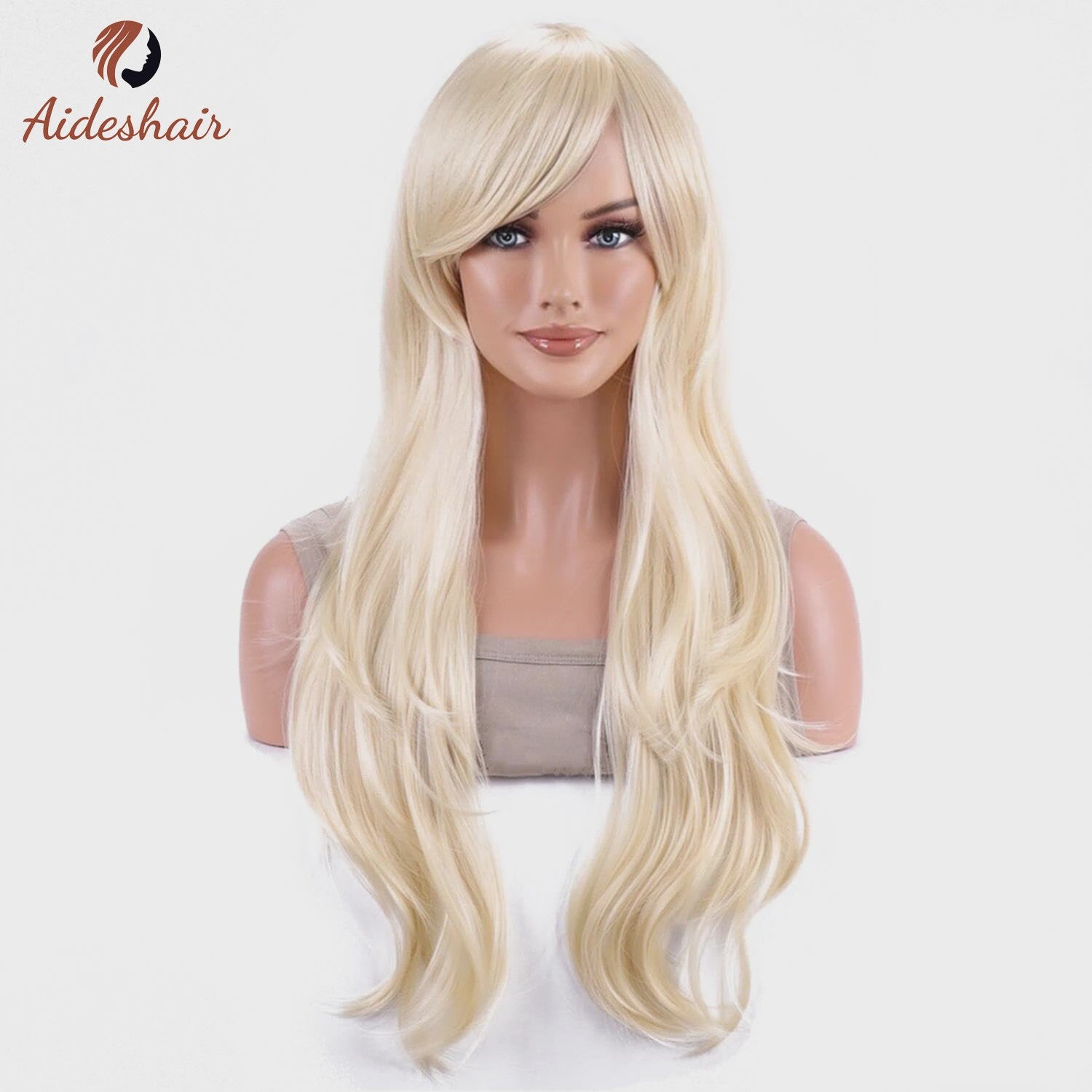 Lange Golvende Synthetische Pruik 70cm - Hittebestendig & Cosplay Geschikt
