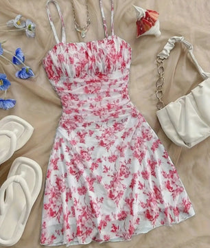 Zomerjurk met Bloemprint en Hangende Hals - Stijlvol en Elegant voor Jongeren
