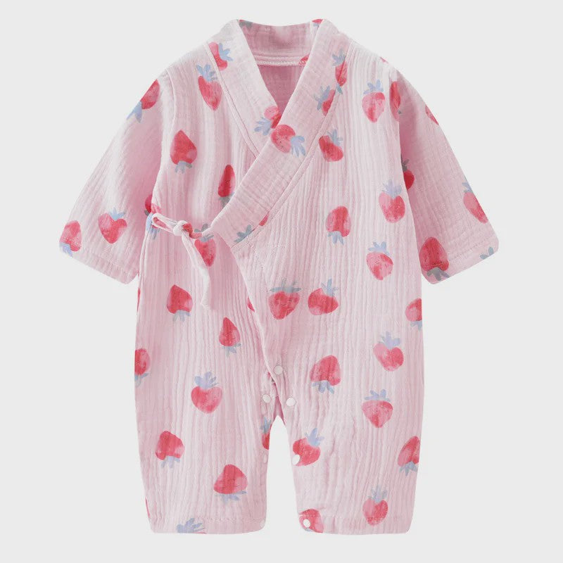 Mousseline Katoen Romper met Lange Mouwen voor Baby's (0-24M) - Unisex Jumpsuit voor Jongens & Meisjes