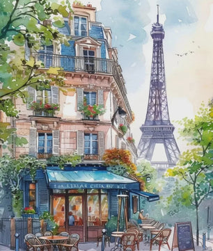 Franse Parijse Stadsgezichten Aquarel Kunst Posters Canvas Prints Wanddecoratie
