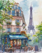 Franse Parijse Stadsgezichten Aquarel Kunst Posters Canvas Prints Wanddecoratie