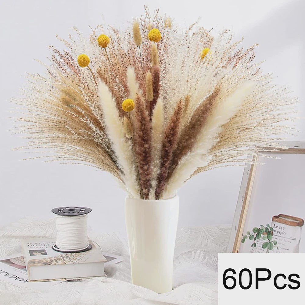 Natuurlijk Pampas Gras Boeket - Gedroogde Bloemen voor Boho Woondecoratie & Bruiloft