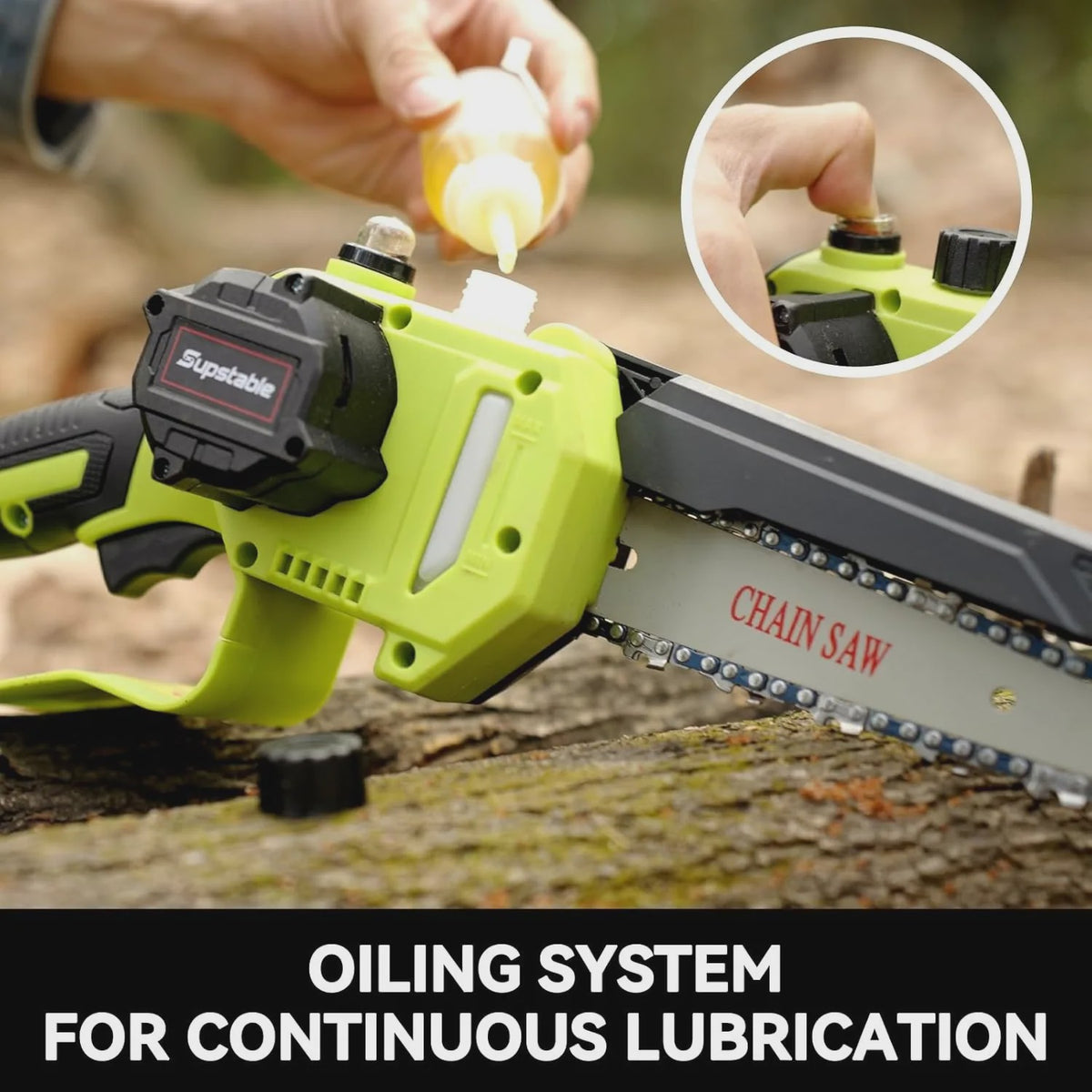 Supstable 6" Snoerloze Kettingzaag Paalzaag - Krachtige Brushless Motor, Makita Accu Compatibel