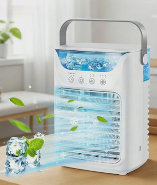 Draagbare Mini Airco Ventilator met Verneveling - USB Oplaadbaar, 650ml Tank, 3 Snelheden, Stil, Koeler voor Thuis & Kantoor