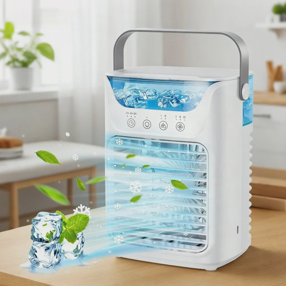 Draagbare Mini Airco Ventilator met Verneveling - USB Oplaadbaar, 650ml Tank, 3 Snelheden, Stil, Koeler voor Thuis & Kantoor