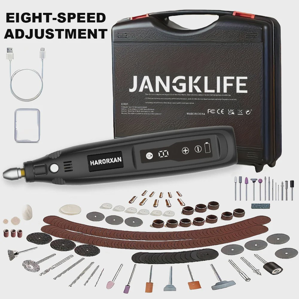 Draadloze Mini Rotary Tool Kit met USB - Graveren, Boren & Polijsten