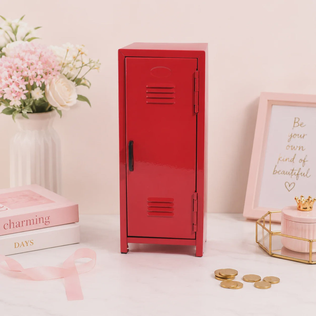 Metalen Kluis Spaarpot met Sleutelslot en Opbergvak - Decoratief en Functioneel