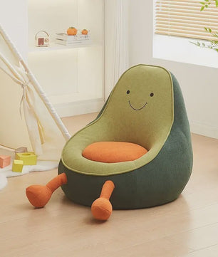 Schattige Avocado Kinderfauteuil - Zachte Zitzak voor Peuters en Kinderen