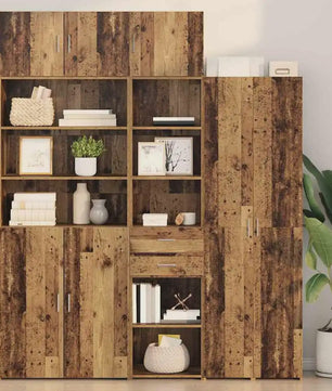 Hoge Houtkleurige Kast voor Woonkamer en Hal - Tijdloos Design, Stabiel & Veel Opbergruimte