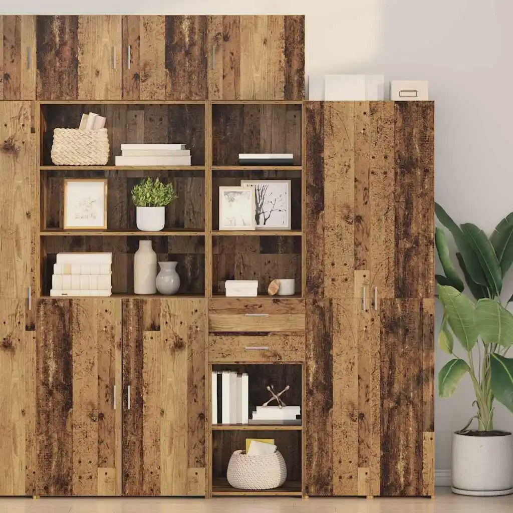 Hoge Houtkleurige Kast voor Woonkamer en Hal - Tijdloos Design, Stabiel & Veel Opbergruimte