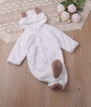 Schattige Baby Romper met Berenoren - Winter Jumpsuit voor Jongens & Meisjes