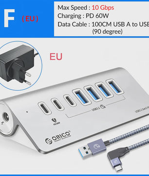ORICO 10Gbps USB 3.2 Docking Station Hub met PD60W Opladen en 4/7 Poorten