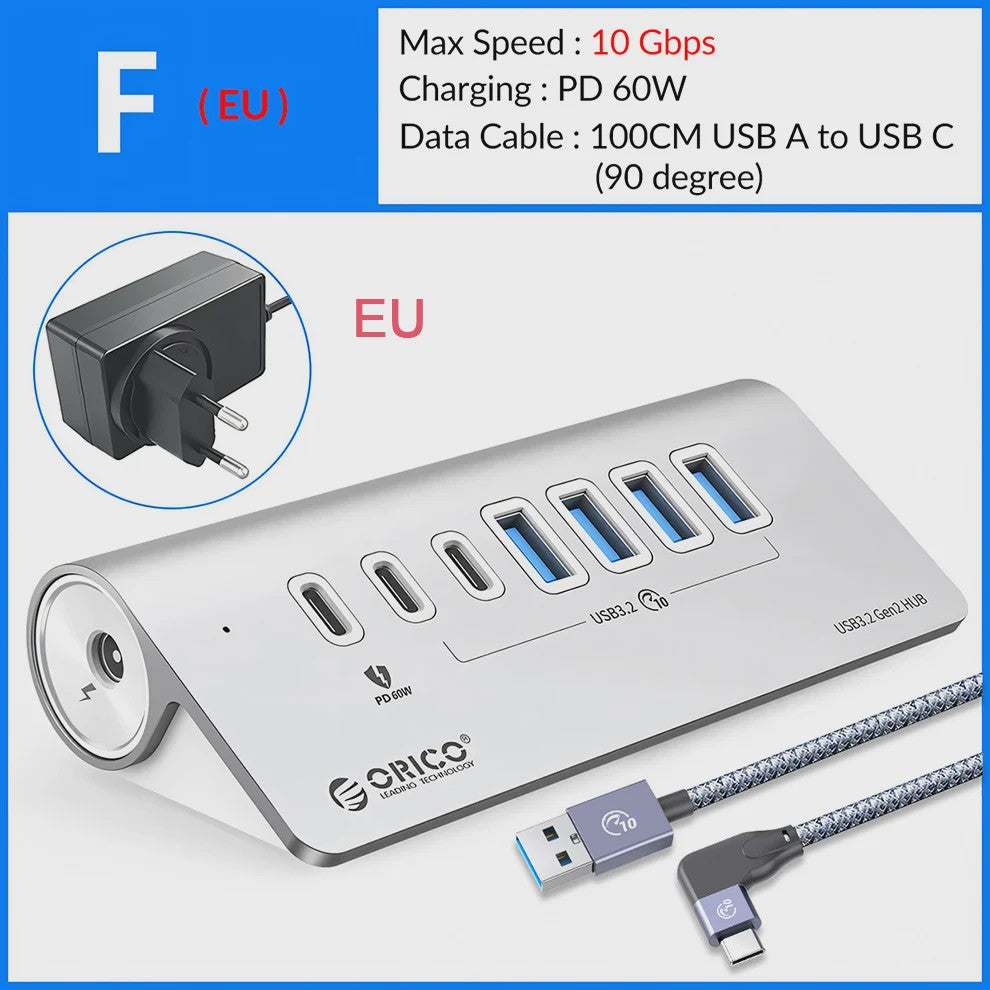 ORICO 10Gbps USB 3.2 Docking Station Hub met PD60W Opladen en 4/7 Poorten