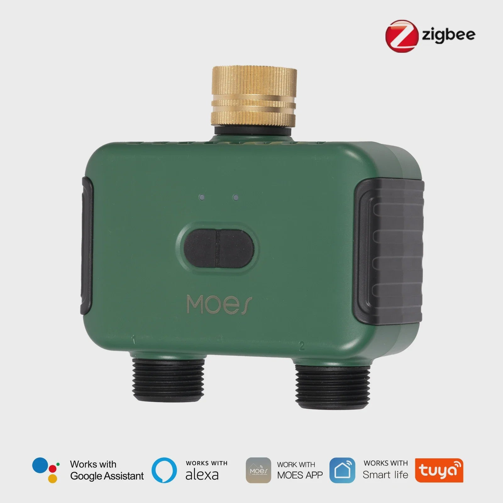 MOES Smart Zigbee 2-Uitlaat Water Timer - Slimme Tuinsproeier met App & Voice Control