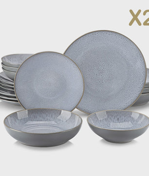 Vancasso Karst Servies Set 16/32 Delig Steengoed met Borden, Bowls en Mokken voor 4/8/12 Personen